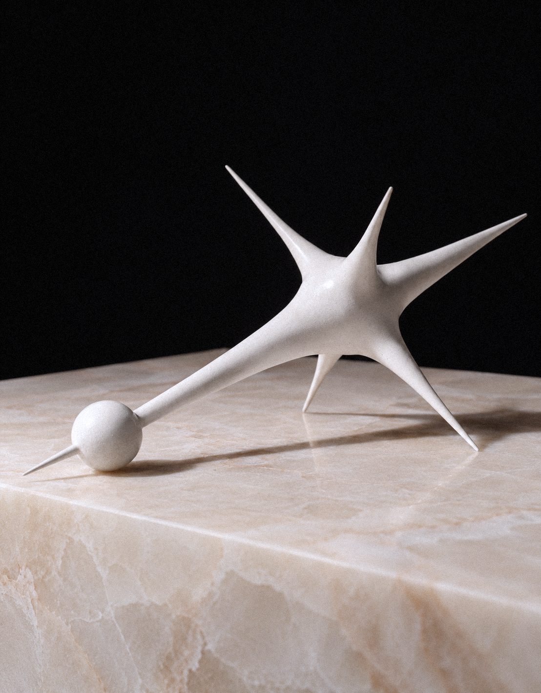 Harmonic Oscillator IVa, art by Pilar Zeta, white-patinated bronze, 2026. Photo: Alberto Pinto Mora