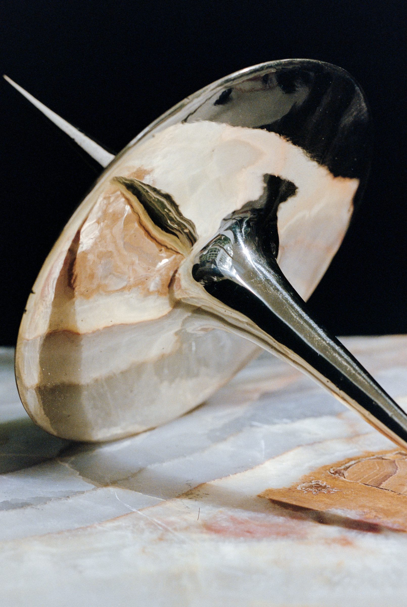 Harmonic Oscillator I, art by Pilar Zeta, polished bronze, 2026. Photo: Alberto Pinto Mora