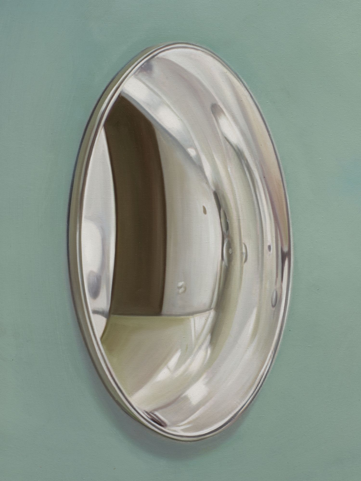 Liminal Laundry Room, art by Pilar Zeta, oil on canvas and stainless steel, Perrotin Los Angeles, 2026