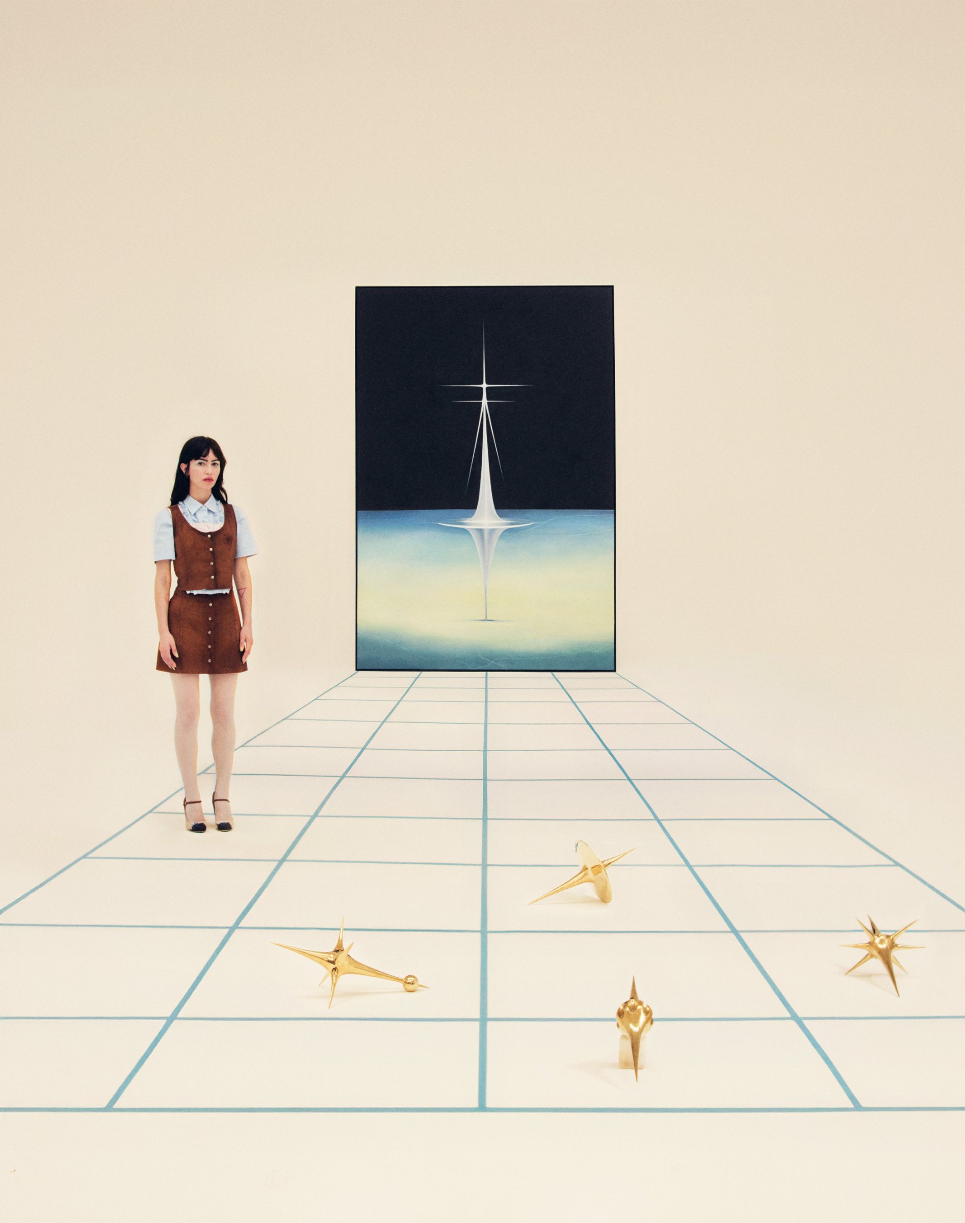Pilar Zeta with Harmonic Oscillators, art by Pilar Zeta, for the L'Officiel Ibiza art cover, 2026. Photo: Txema Yeste